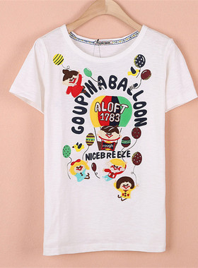 白色t恤女短袖体恤女装潮夏装半袖2024新款超火cec纯棉rough韩版