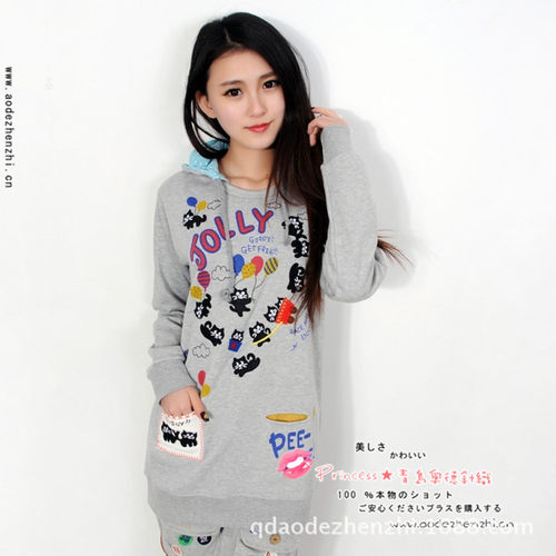 中长款rough气球时尚连帽卫衣