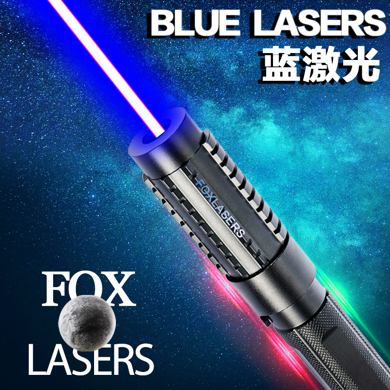 FOX-可调焦大功率蓝色激光器手电筒指示笔镭射灯工程指挥教练定位