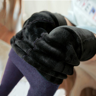 女士保暖棉裤 秋冬加绒加厚350克七彩棉打底裤 无缝外穿踩脚一体裤