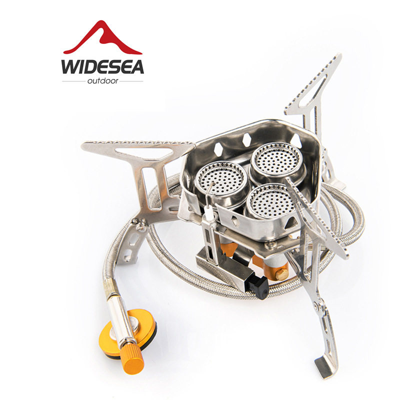 Widesea户外猛火炉三星炉分体防风野餐炉6800W便携可折叠户外炉具