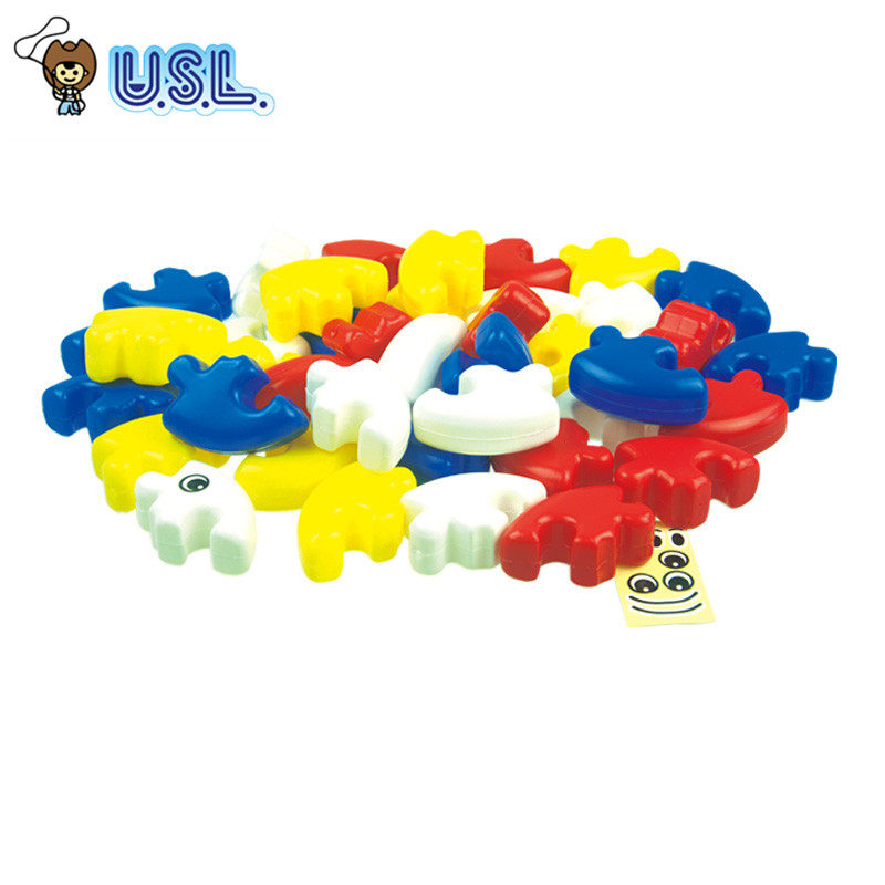 幼儿园早教环保益智玩具台湾进口diy积塑搭建建构弯弯积木游思乐