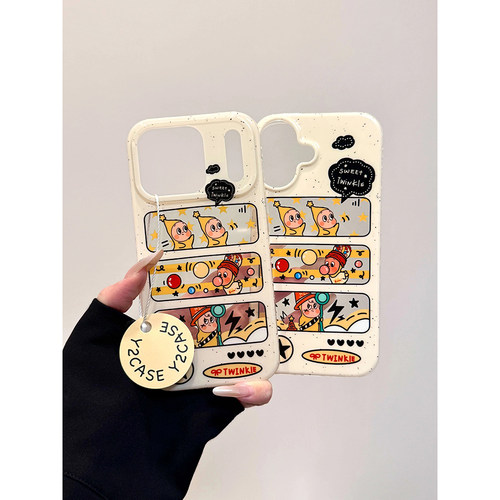 可爱卡通吹泡泡星星小人适用苹果17promax手机壳15iphone16pro保护套13/14双层IMD高级感带手链小众防摔新款