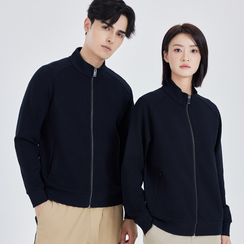 HANLING韩领8819立领拉链定制卫衣印logo工作服外套开衫夹克工衣