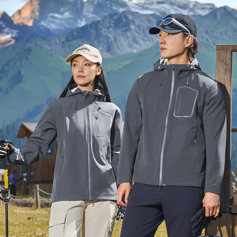 杰恪狼王88663软壳男大码户外冲锋衣团队工装登山军训服订制logo
