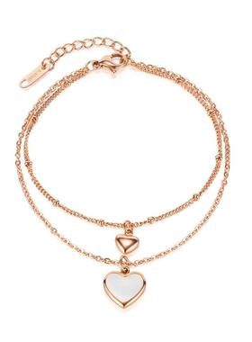 韩国东大门时尚个性设计双层不锈钢手链女生法式INS风钛钢不掉色