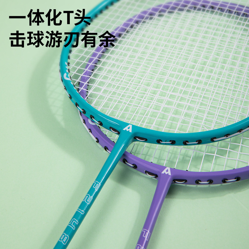 得力安格耐特F2148羽毛球拍铁铝一体(2支装/付) 轻盈便携 耐用