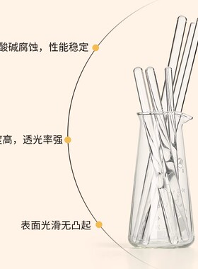 玻璃搅拌棒玻璃棒引流棒导流棒耐高温直径5/6/7/8/15/20/30/40cm