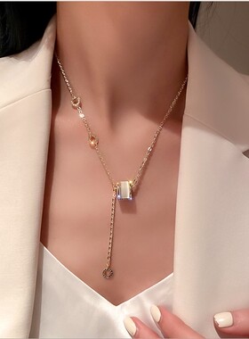 猫眼石设计感饰品小蛮腰项链