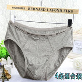 4条装 头竹纤维纯棉大红色底裤 沺太郎莫代尔全棉男三角内裤 男短裤