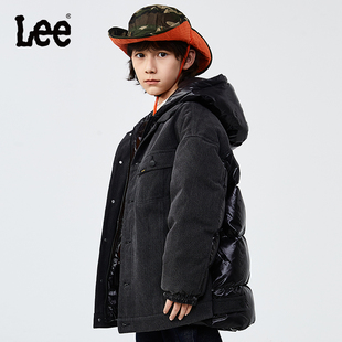 羽绒服小个子女生保暖外套连帽 男女秋冬儿童中长款 2023新款 Lee