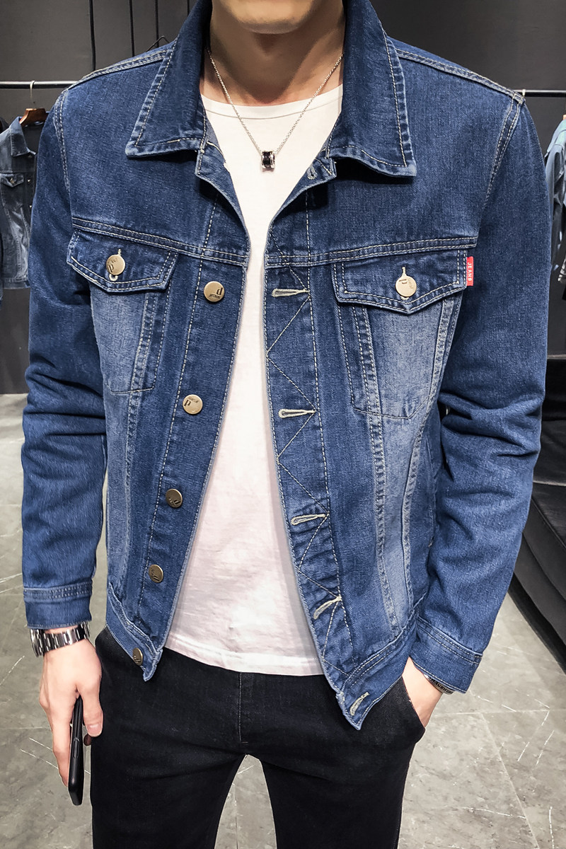 男士春秋季外套新款日系复古牛仔夹克潮青年上衣百搭衣服8118-P75,男装夹克,电商A318