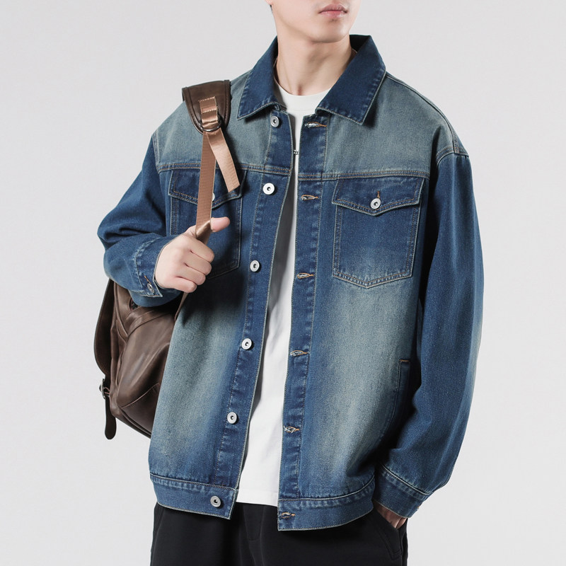 新款男牛仔夹克外春秋套韩版男款宽松休闲潮流复古上衣男328-P75,男装夹克,电商A318
