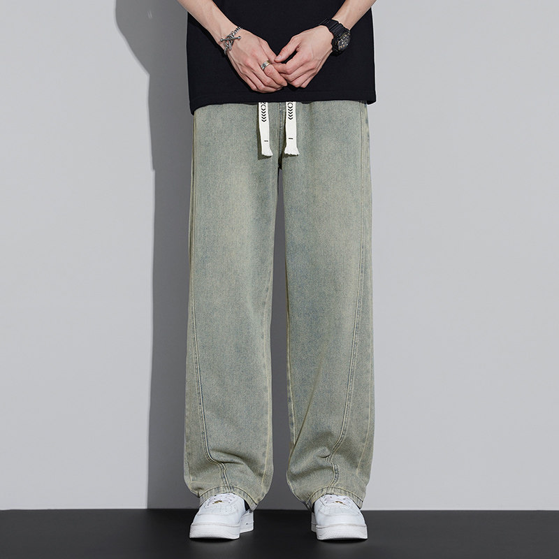 男士直筒牛仔裤春夏季长裤复古水洗休闲宽松裤子男潮696-P45,男装牛仔裤,电商A318