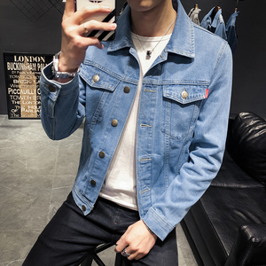 男士春秋季外套新款日系复古牛仔夹克潮青年上衣百搭衣服8118-P75图片
