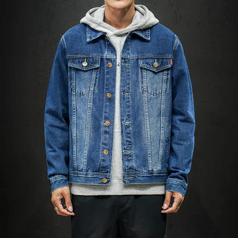 男士春秋季外套新款日系复古牛仔夹克潮青年上衣百搭衣服8118-P75,男装夹克,电商A318
