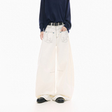 重工艺刺绣前口袋工装牛仔裤男美式复古阔腿弯刀裤子9069-P85，男装牛仔裤，电商A318