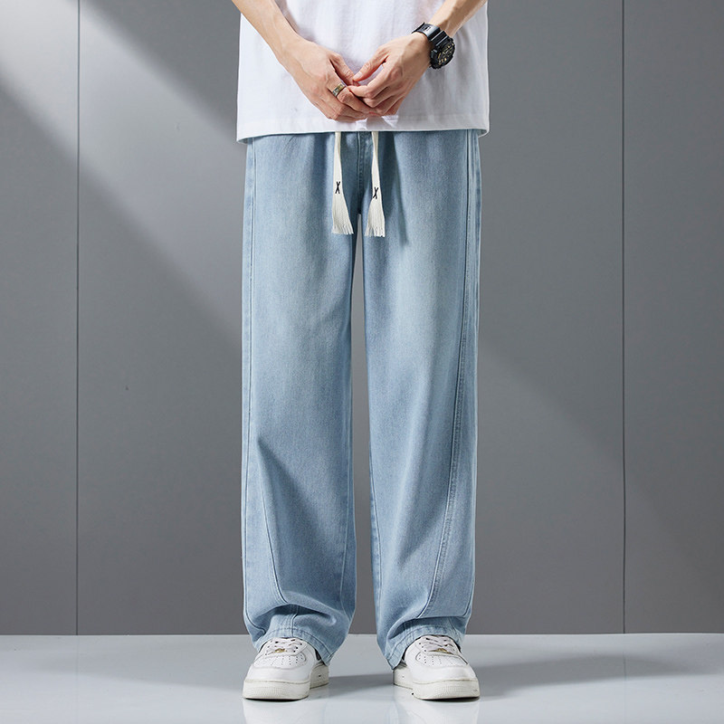 夏季牛仔裤男士美式裤子男裤男生宽松休闲直筒裤长裤新款696-P45,男装牛仔裤,电商A318