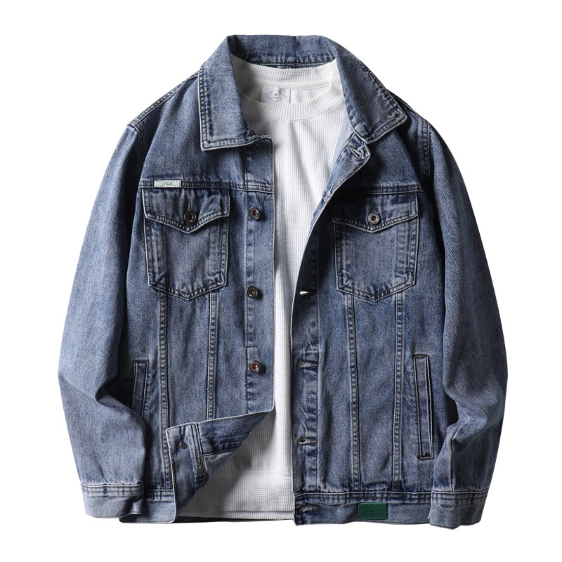 秋季牛仔夹克男外套新款百搭潮牌休闲翻领工装上衣服男款9008-P95,男装夹克,电商A318