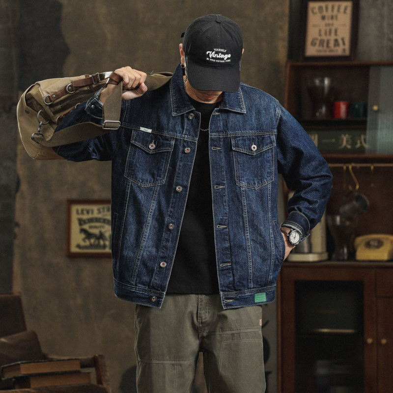秋季牛仔夹克男外套新款百搭潮牌休闲翻领工装上衣服男款9008-P95,男装夹克,电商A318