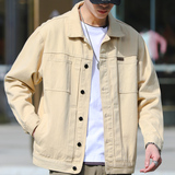 春秋季潮流工装夹克牛仔外套男士潮牌宽松翻领上衣休闲服9002-P85，男装工装外套，电商A318