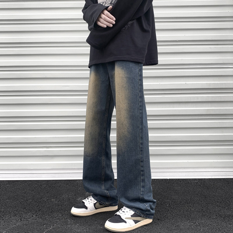 美式vibe潮牌牛仔裤男生秋款裤子休闲直筒宽松男士长裤N69-P45,男装牛仔裤,电商A318