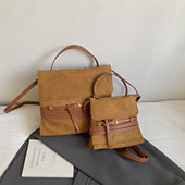 时尚 THE COLE新品 单肩包复古麂皮绒双肩包韩国小众设计手提双肩包