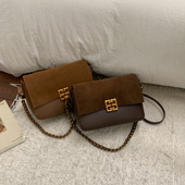 THE COLE轻奢麂皮小方包女时尚 百搭链条腋下包气质通勤斜挎包