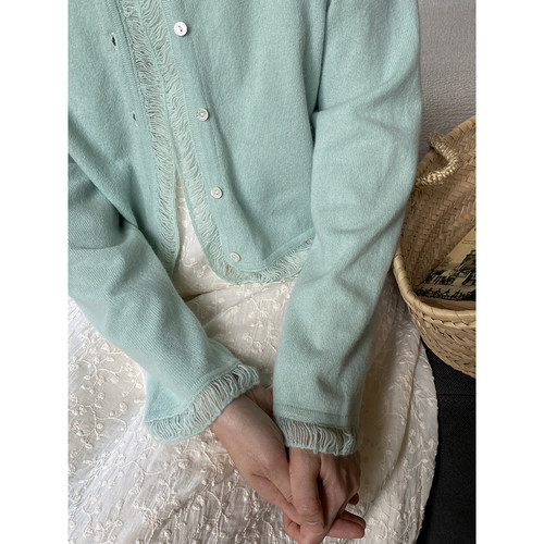 羽翼开衫极细100%WOOL