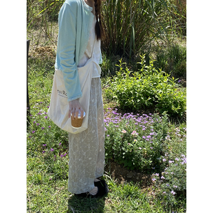 雏菊BellisPerennis2026SS 植物绣花纯亚麻雨露麻懒人裤