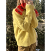 雏菊BellisPerennis2026AW 100%白貉绒高级黑 雏菊黄套头云朵毛衣