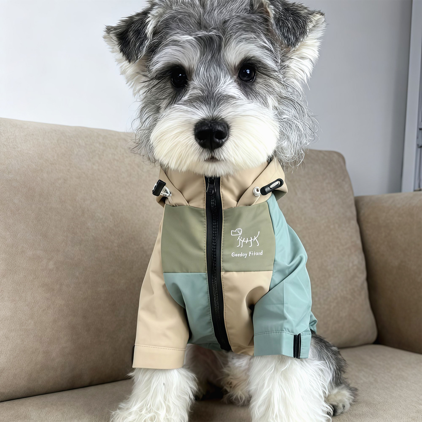 潮牌狗狗冲锋衣小鹿犬雪纳瑞比熊边牧柴犬西高地秋冬可牵引狗衣服