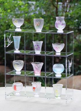 【空庭】十二花神杯展示架 透明亚克力茶具博古架桌面摆件 7267
