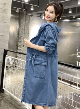 胖mm大码春秋装牛仔外套女中长款秋季韩版百搭宽松BF休闲百搭风衣