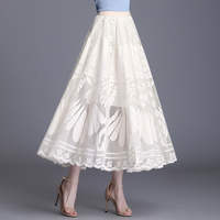 This year, long skirts with lace edges are in vogue for chubby girls. Large-sized ones can make them look slimmer. A-line large swing mesh fairy pleated skirts are popular for girls thumbnail 4