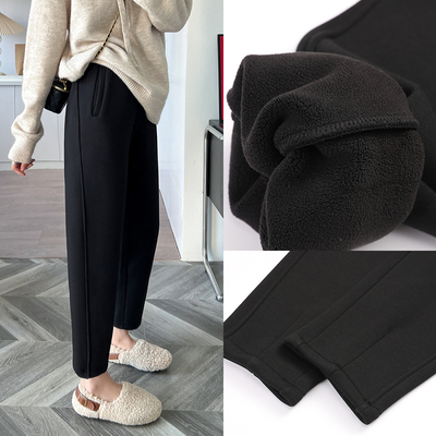 小个子加绒萝卜裤八分奶奶裤