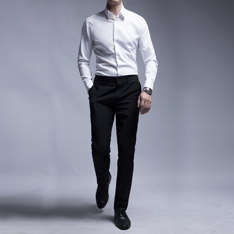 seno经典直筒西裤男修身黑色休闲西服男裤正装商务韩版裤子西装裤