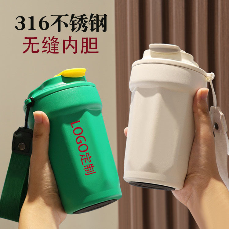 2025款八角咖啡杯316不锈钢保温杯户外便携水杯家用礼品杯子定制