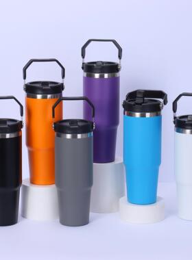 跨境30oz手提汽车杯大容量304不锈钢保温杯双层真空保冷冰霸杯