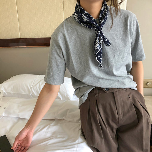 春夏日系棉麻复古小碎花护颈方巾