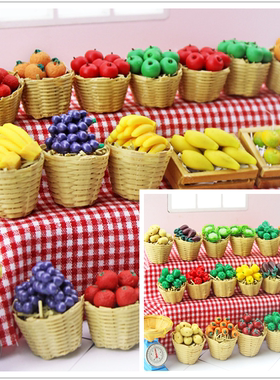 dollhouse娃娃屋配件创意水果篮