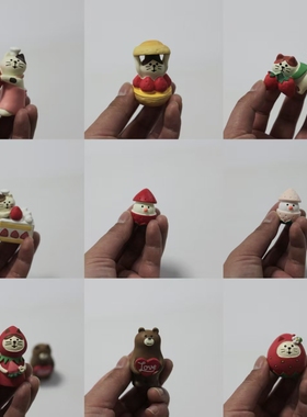 日式zakka树脂摆件草莓猫咖啡店面包店摆设