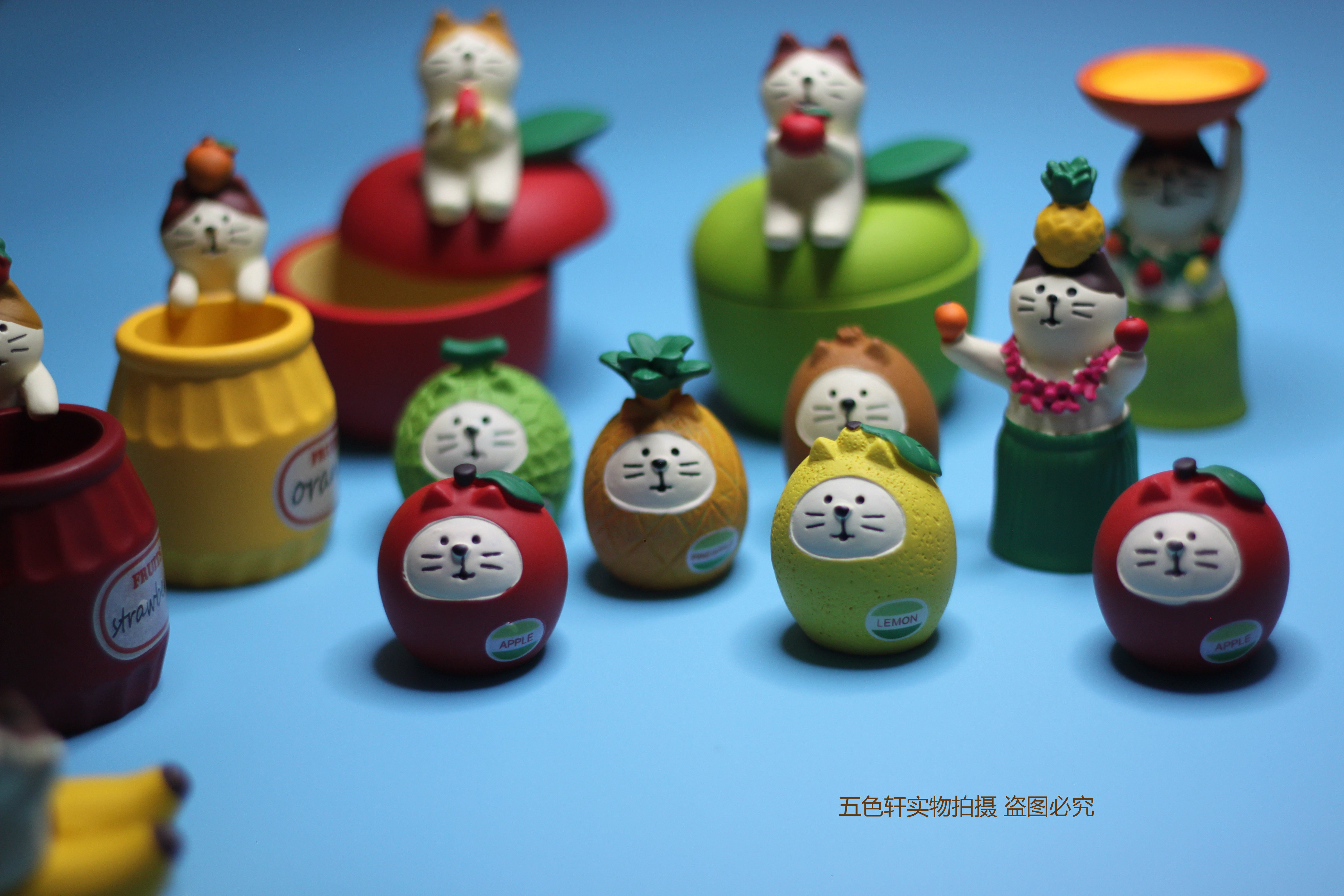 DECOLE日式杂货水果猫咪系列菠萝收纳INS创意礼物微缩场景摆件