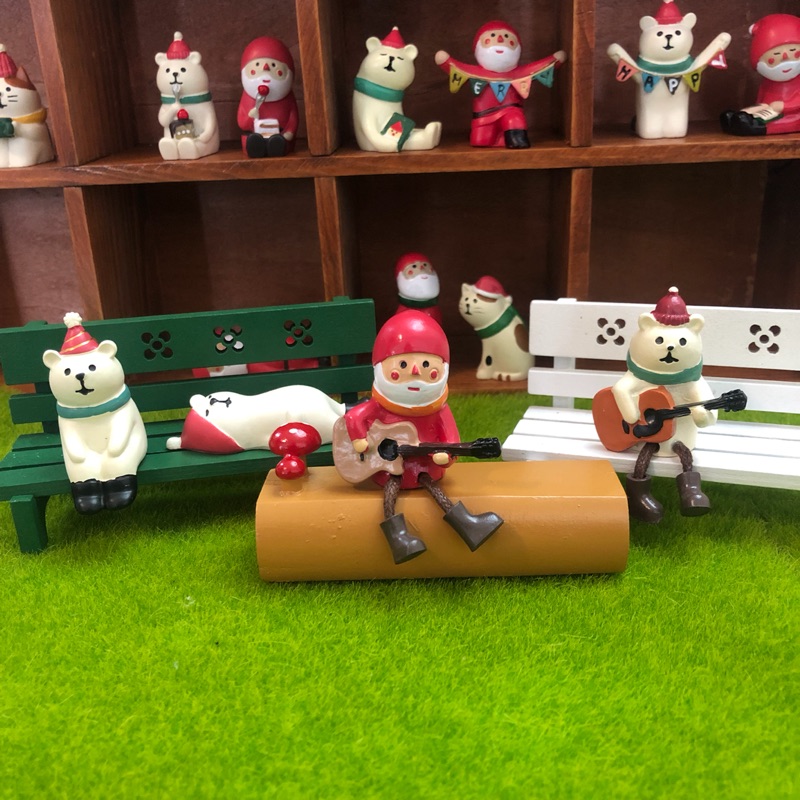 decole树脂圣诞卡通风柜台小摆件