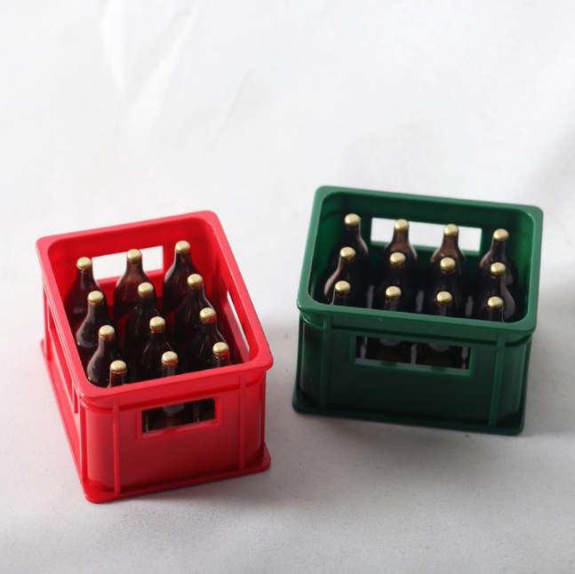 Dollhouse娃娃屋迷你仿真啤酒框饮料框模型摆设微缩配件拍摄道具