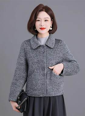 单面呢大衣女短款2026年