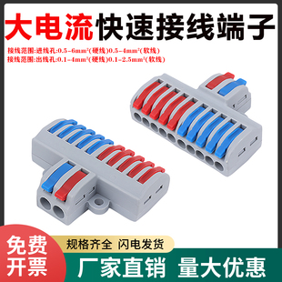 SPL电线连接器2进10出快速接线端子家用导线对接头接线神器分线器