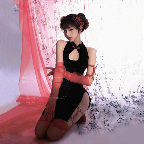 Сексуальный ремень, ципао, платье, китайский стиль, яркий броский стиль, с открытой спиной