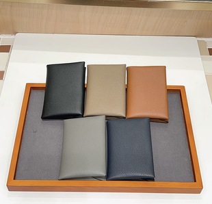 Eve小牛皮对折卡包零钱包calvi duo卡包名片夹真皮按扣手工缝制