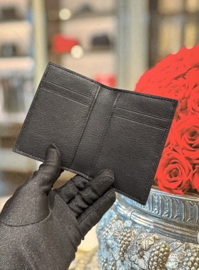 2025新款进口黑色美洲鳄鱼皮男女对折卡包mc2卡包身份证卡套票夹